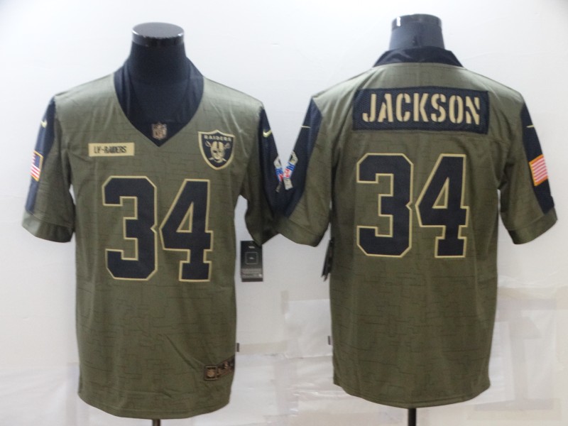 Men's Las Vegas Raiders Bo Jackson #34 Brown Authentic Jersey